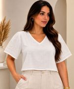 BLUSA CROPPED C/M FEM TEC VISCOLINHO B64757