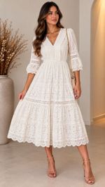 VESTIDO CURTO M/L TEC LEDE 100% ALG R1671