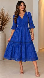 VESTIDO CURTO M/L TEC LEDE 100% ALG R1671