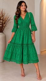VESTIDO CURTO M/L TEC LEDE 100% ALG R1671