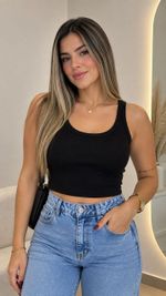 BLUSA CROPED FEM CANELADO TAM UN P.M.G BL451