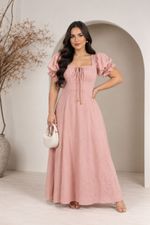 VESTIDO LONGO TEC LINHO ELASTANO 450