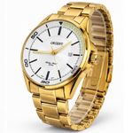 RELÓGIO ORIENT DOURADO COM MOSTRADOR BRANCO SS1130