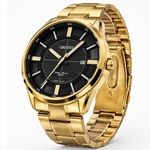 RELÓGIO ORIENT DOURADO COM MOSTRADOR PRETO SS1153