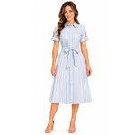 VESTIDO MIDE LISTRA TEC LINHO 41017
