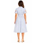 VESTIDO MIDE LISTRA TEC LINHO 41017