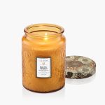 Vela Pote Vidro G 100H Relevo Baltic Amber Voluspa 