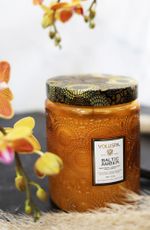 Vela Pote Vidro G 100H Relevo Baltic Amber Voluspa 