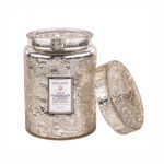 Vela Pote Vidro G 100H Tampa Vidro Relevo Gilt Pomander e Hinoki Voluspa 