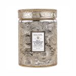 Vela Pote Vidro G 100H Tampa Vidro Relevo Gilt Pomander e Hinoki Voluspa 