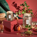 Vela Pote Vidro G 100H Tampa Vidro Relevo Gilt Pomander e Hinoki Voluspa 