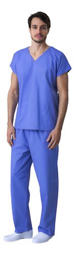 Conjunto Pijama Algodão Cirúrgico Unissex (azul) - Namastê