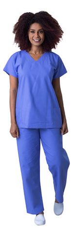 Conjunto Pijama Algodão Cirúrgico Unissex (azul) - Namastê