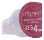 Agulha Caneta Insulina 4mmx33g (cx 100) - Uniqmed