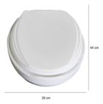 Assento Sanitário Elevado Almofadado 13,5 Oval Branco Liso - Mebuki