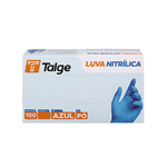 LUVA NITRILICA AZUL S/ PÓ (100UN) - TALGE 