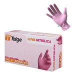 LUVA NITRILICA SEM PÓ ROSA (100 UNID) - TALGE