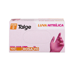 LUVA NITRILICA SEM PÓ ROSA (100 UNID) - TALGE