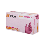 LUVA NITRILICA SEM PÓ ROSA (100 UNID) - TALGE