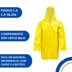 Capa De Chuva Fit Pvc Amarelo (tam G) - Plastcor