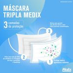 Mascara Tripla C/ Elastico Rosa Kit 2 Uni -50uni Cada- Medix