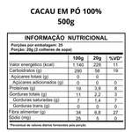 Cacau Em Pó 100% Alcalino (500g) - MV Power