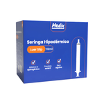 Seringa Hipodérmica 10ML Luer Slip (Cx Com 100 Unid) - Medix