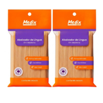 Abaixador De Língua  Madeira  Kit 2 pct (C/ 100 Uni)- Medix 