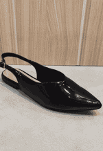 Sapatilha slingback verniz Sua Cia | Preto 