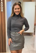 Saia curta PU The Style Box | Cinza 