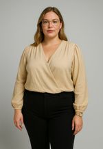 Blusa transpassada Joanita | Bege