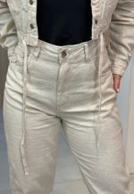 Calça linho barrel Sawary | Cru