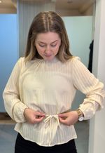 Blusa manga longa Aishty | Bege