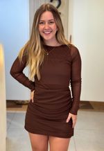 Vestido tule Maressa | Marrom 