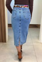 Saia jeans midi Max Denim | Jeans Médio