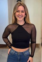 Cropped tule Paola Iris | Preto