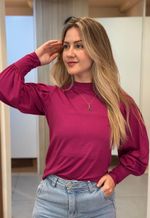 Blusa feminina manga longa detalhe ombro Lunender | Fúcsia 