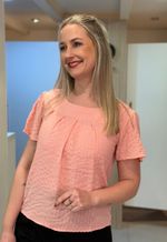 Blusa manga curta Eduarda Aishty | Coral
