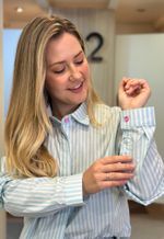 Camisa feminina listrada Max Denim | Azul