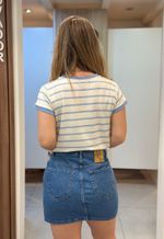 Saia curta jeans cargo Max Denim | Jeans Médio