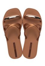 Chinelo metal chic Ipanema | Marrom e ouro