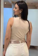 Blusa decote degagê Factory | bege