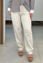 Calça feminina de linho reta Sawary | Cru