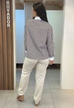 Calça feminina de linho reta Sawary | Cru