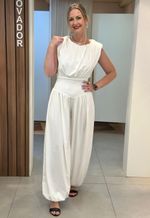 Macacão Aladim com ombreira | Branco