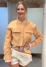 Camisa feminina cropped Amanda The Style Box | Laranja