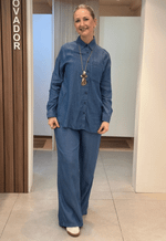 Calça Feminina Jeans Leve Pantalona Aishty | Jeans Escuro