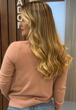 Blusa Modal lã Sueter Gola Alta Zappo HC023 I Rosa Blush