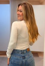 Body Drapeado Manga Longa Mavick | Off White