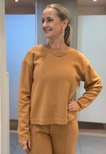 Blusa  Malha Soft Incorpada Style Box 110035 I Camel